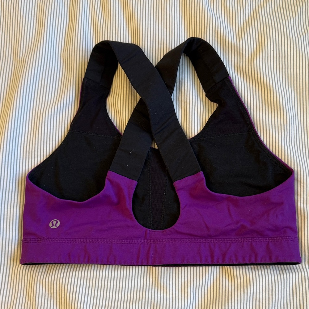 lululemon athletica Vibrant Purple and Black Sports Bra